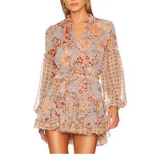 NWT MISA Los Angeles Long Sleeve Floral Elisabetta Mini Dress Size XL
